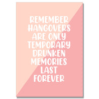 Hangovers Only Temporary 2 Tone Card